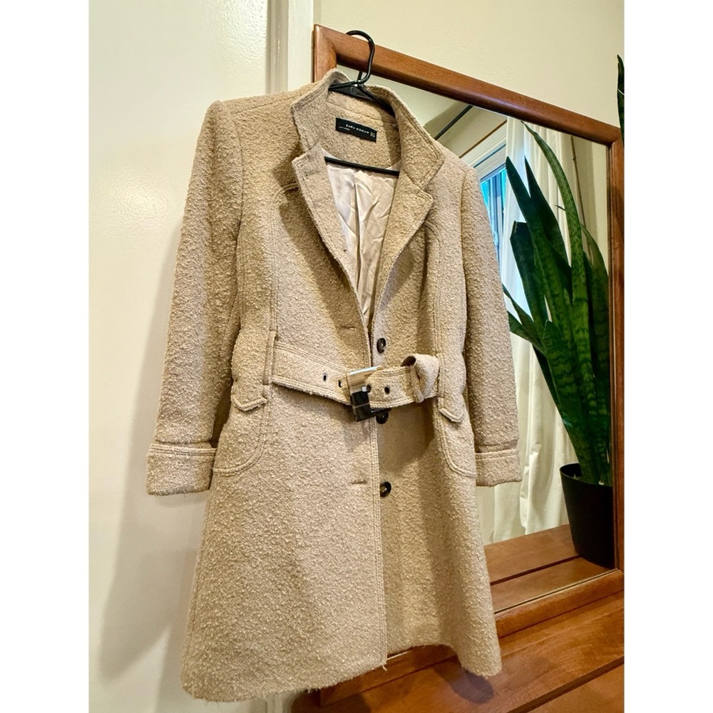 Zara belted coat in cream/beige!